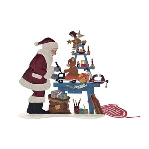 Original Wilhelm Schweizer Pewter 2002 Santa Workbench Handcrafted Figurine NEW